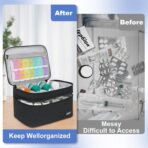 Medicine Storage Bag,Double Layers Pill Bottle Organizer Bag Empty with Lockable Zipper&Adjustable Divider,Medication Travel Carrying Bag for Pills,Vitamins,Medical Supplies - Image 7