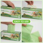 10-13 Gallon Compostable Trash Bags with Drawstring, Heavy Duty Extra Thick 1 Mil, 49.21 Liter, Tear Resistant & Odorless Kitchen Food Scrap Waste Bag, US BPI and OK Compost Home Certified (30 Count) - Image 5
