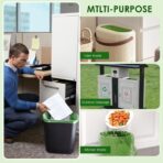 10-13 Gallon Compostable Trash Bags with Drawstring, Heavy Duty Extra Thick 1 Mil, 49.21 Liter, Tear Resistant & Odorless Kitchen Food Scrap Waste Bag, US BPI and OK Compost Home Certified (30 Count) - Image 6