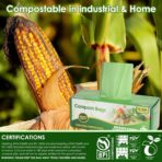 10-13 Gallon Compostable Trash Bags with Drawstring, Heavy Duty Extra Thick 1 Mil, 49.21 Liter, Tear Resistant & Odorless Kitchen Food Scrap Waste Bag, US BPI and OK Compost Home Certified (30 Count) - Image 8