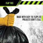 Aluf Plastics RCT-33XXX Heavy Duty 33 Gallon Trash Bags (Huge 100 Ct. /w Flap Ties) - 2 MIL equiv. Thick Gauge Large Black Plastic Garbage Liners for Kitchen, Home. Outdoor, Lawn, Yard, Contractors, Brute/Rubbermaid cans - Image 5