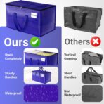 8 Pack Moving Storage Bags Heavy-Duty with Zippers and Reinforced Handles, Moving Supplies Packing Boxes for Moving, Storing, Saving Space, Blue Plastic Storage Totes 93 L(24 Gallon) - Image 5