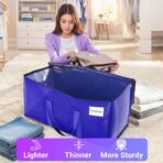 8 Pack Moving Storage Bags Heavy-Duty with Zippers and Reinforced Handles, Moving Supplies Packing Boxes for Moving, Storing, Saving Space, Blue Plastic Storage Totes 93 L(24 Gallon) - Image 6