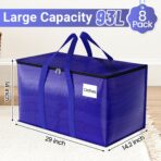 8 Pack Moving Storage Bags Heavy-Duty with Zippers and Reinforced Handles, Moving Supplies Packing Boxes for Moving, Storing, Saving Space, Blue Plastic Storage Totes 93 L(24 Gallon) - Image 8