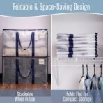 VENO 10 Pack Heavy Duty Moving Bags, Extra Large Storage Bags with Reinforced Handles & Strong Zippers, Foldable & Reusable Moving Box Alternative for Clothes & Dorm Storage - Image 8