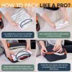 Large Compression Packing Cubes for Travel-Packing Cube Luggage Organizers 7 Piece Set for Checked Luggage-Ultralight, Expandable/Compression Bags by TRIPPED Travel Gear (Grey/Orange) - Image 9