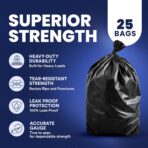 Plasticplace Contractor Trash Bags 55-60 Gallon │ 6.0 Mil │ Black Heavy Duty Garbage Bag │ 36” x 58” (25 Count) - Image 5