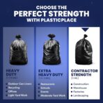 Plasticplace Contractor Trash Bags 55-60 Gallon │ 6.0 Mil │ Black Heavy Duty Garbage Bag │ 36” x 58” (25 Count) - Image 8