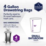 Color Scents Small Trash Bags - 4 Gallon, 200 Bags (1 Pack of 200 Count), Drawstring - Silver Bag in Simply Clean Scent with Microban - Image 3