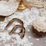 8PCS U-Shaped Imitation Bamboo Bag Handles with Gold Buckle Replacement Resin Handbag Handles for Clutch Purse DIY Straw Woven Rattan Tote Bag Making Decorations 2 Sizes (Brown) - Image 5