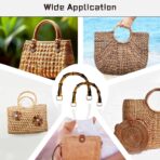 8PCS U-Shaped Imitation Bamboo Bag Handles with Gold Buckle Replacement Resin Handbag Handles for Clutch Purse DIY Straw Woven Rattan Tote Bag Making Decorations 2 Sizes (Brown) - Image 6