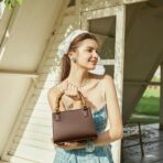 8PCS U-Shaped Imitation Bamboo Bag Handles with Gold Buckle Replacement Resin Handbag Handles for Clutch Purse DIY Straw Woven Rattan Tote Bag Making Decorations 2 Sizes (Brown) - Image 7