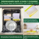 SPLF 10 Pack Stand-Up Reusable Food Storage Bags Dishwasher Safe, BPA Free Reusable Freezer Bags, Extra Thick Leakproof for Meal Prep, Sandwich, Bread, Veggies - 3 Gallon 4 Quart 3 Snack - Image 6