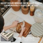 KIBAGA Beautiful Linen Bread Bag Set and Proofing Cover For Homemade Sourdough Bread - Keeps Your Loaf Fresh for Days - Reusable and Easy to Clean Storage Bag, The Perfect Baking Accessories - Image 5