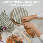 KIBAGA Beautiful Linen Bread Bag Set and Proofing Cover For Homemade Sourdough Bread - Keeps Your Loaf Fresh for Days - Reusable and Easy to Clean Storage Bag, The Perfect Baking Accessories - Image 6