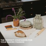 KIBAGA Beautiful Linen Bread Bag Set and Proofing Cover For Homemade Sourdough Bread - Keeps Your Loaf Fresh for Days - Reusable and Easy to Clean Storage Bag, The Perfect Baking Accessories - Image 9