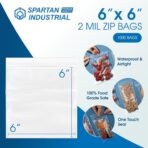 Spartan Industrial - 6” X 6” (1000 Count) 2 Mil Clear Reclosable Zip Plastic Poly Bags with Resealable Lock Seal Zipper - Image 3
