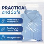 Biodegradable 9" X 12" Plastic Zip Bags With Handle For Carrying, 100 Count Heavy-Duty 3 Mil Clear Reclosable Eco-Friendly Poly Baggies, Zip Top Lock for A4 Letter Size Paper, Food Storage & Clothing - Image 5
