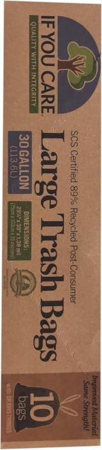 If You Care Large Trash Garbage Bags with Drawstring, Made of Recycled Material for Garbage and Waste, Heavy Duty – 10 Count, 30 Gallon - Image 5