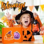 BagDream 5.25x3x8 Inch 100Pcs Orange Gift Bags with Handles Small Kraft Paper Bags Bulk for Halloween, Sporting Party Favors, Fall Festivals, Wedding, Retail, Grocery - Image 4