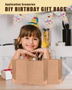 Bakepacker 400-Pack Medium Size Gift Paper Bags with Handles Bulk 10.6"x8.3"x4.3" Brown Party Kraft Shopping Bags - Image 7