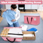 Extra Large Moving Bags with Zipper - Heavy Duty Tote for Packing Clothes, Durable Storage Bin Organizer, Multipack Set - Image 8