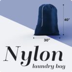 Handy Laundry Nylon XL - Large Capacity with Locking Drawstring, Machine Washable, Fits Laundry Baskets or Hampers, Holds 3 Loads of Clothes - Navy Blue (Pack of 2) - Image 3