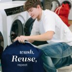 Handy Laundry Nylon XL - Large Capacity with Locking Drawstring, Machine Washable, Fits Laundry Baskets or Hampers, Holds 3 Loads of Clothes - Navy Blue (Pack of 2) - Image 6
