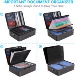 ENGPOW File Organizer Bag with 13 Pocket Accordion File Folder, Fireproof Document Organizer with Lock& Labels,Multi-Layer Portable Home Travel Safe Storage Box for Important Documents,Files and More - Image 4