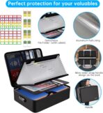 ENGPOW File Organizer Bag with 13 Pocket Accordion File Folder, Fireproof Document Organizer with Lock& Labels,Multi-Layer Portable Home Travel Safe Storage Box for Important Documents,Files and More - Image 7