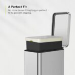 EKO 2.6 Gallon / 7-10 Liter, 80 Count Small Drawstring Trash Bags, Extra-Strong Unscented Garbage Bags, Easy-Dispense Roll for Kitchen & Household Use, Resists Tears, Leaks and Punctures, Code B White - Image 3