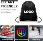 50Pcs Drawstring Backpack Bulk Cinch Bag, Drawstring Bags Polyester for Gym Sports Beach Party Trip (Black) - Image 3