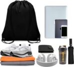 50Pcs Drawstring Backpack Bulk Cinch Bag, Drawstring Bags Polyester for Gym Sports Beach Party Trip (Black) - Image 5