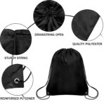 50Pcs Drawstring Backpack Bulk Cinch Bag, Drawstring Bags Polyester for Gym Sports Beach Party Trip (Black) - Image 6