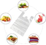 Morcte Clear Plastic T-Shirt Shopping Bags, Handled Grocery Bags, 800 Counts - Image 7