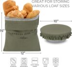 KIBAGA Beautiful Linen Bread Bag Set and Proofing Cover For Homemade Sourdough Bread - Keeps Your Loaf Fresh for Days - Reusable and Easy to Clean Storage Bag, The Perfect Baking Accessories - Image 9