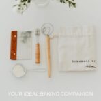 KIBAGA Beautiful Linen Bread Bag Set and Proofing Cover For Homemade Sourdough Bread - Keeps Your Loaf Fresh for Days - Reusable and Easy to Clean Storage Bag, The Perfect Baking Accessories - Image 10