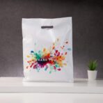 Thank You Bags for Business with Handles 12x15 (100 Count, White) - Plastic Shopping Retail Bags for T Shirts - Image 3