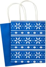Hallmark 9" Medium Holiday Gift Bag Assortment (Pack of 12, Solids and Prints in Red, Green, Blue) Paper Gift Bags with Christmas Trees, Stripes, Polka Dots, Ho Ho Ho and More - Image 6
