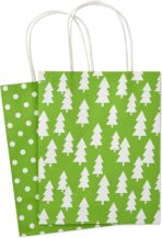 Hallmark 9" Medium Holiday Gift Bag Assortment (Pack of 12, Solids and Prints in Red, Green, Blue) Paper Gift Bags with Christmas Trees, Stripes, Polka Dots, Ho Ho Ho and More - Image 8