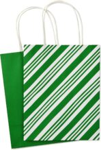 Hallmark 9" Medium Holiday Gift Bag Assortment (Pack of 12, Solids and Prints in Red, Green, Blue) Paper Gift Bags with Christmas Trees, Stripes, Polka Dots, Ho Ho Ho and More - Image 9