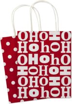 Hallmark 9" Medium Holiday Gift Bag Assortment (Pack of 12, Solids and Prints in Red, Green, Blue) Paper Gift Bags with Christmas Trees, Stripes, Polka Dots, Ho Ho Ho and More - Image 10