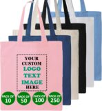 10 | 50 | 100 | 250 Pack Custom Bags, Bulk Custom Logo Bag for Business, Personalized Reusable Bags for Business - Image 3