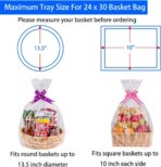 Awpeye Clear Basket Bags 20Pack Large Cellophane Gift Bags for Baskets Cellophane Wrap for Gift 2 Mil Thick (24"x30") - Image 3