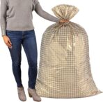 Hallmark 56" Jumbo Plastic Gift Bag (Gold Pattern) for Graduations, Weddings, Bridal Showers, Mother's Day, Birthdays, Engagement Parties, Retirements, Christmas, Hanukkah - Image 4