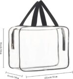 HAOGUAGUA 2-Piece Large Clear Makeup Cosmetic Organizer Bag, Plastic Tote Bags, Waterproof Transparent Handbag Purse - Image 3