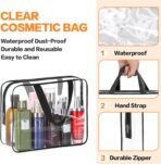 HAOGUAGUA 2-Piece Large Clear Makeup Cosmetic Organizer Bag, Plastic Tote Bags, Waterproof Transparent Handbag Purse - Image 4
