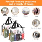 HAOGUAGUA 2-Piece Large Clear Makeup Cosmetic Organizer Bag, Plastic Tote Bags, Waterproof Transparent Handbag Purse - Image 6