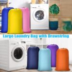 20 Pcs Laundry Bag Washable Travel Laundry Bags with Drawstring Lock Closure Large Heavy Duty for Camping Tent Blankets Dirty Clothes Yarn Fabric Storage, Multi Use - Image 3