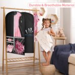 Kimbora Costume Dance Garment Bag with 3 Clear Zipper Pockets for Suits Dress Cover, Travel Storage & Competitions, Set of 2 (Black) - Image 5